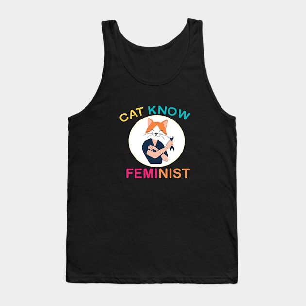 Cat Know Feminist Tank Top by 29 hour design